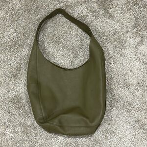 Madewell The Oversized Shopper Bag Genuine Leather Shoulder Bag Olive